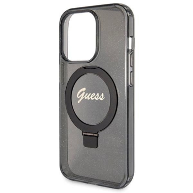 Originalus Guess dėklas Ring Stand Script Glitter MagSafeiPhone 13 Pro / 13 - Juodas 5 Originalus Guess dėklas Ring Stand Script Glitter MagSafeiPhone 13 Pro / 13 - Juodas 5