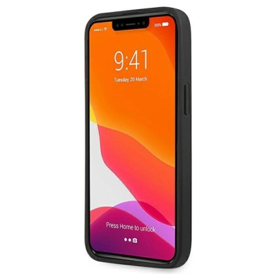 Guess Saffiano 4G Metal Logo Dėklas skirtas iPhone 13 Pro / 13 6.1&quot; - Juodas 4