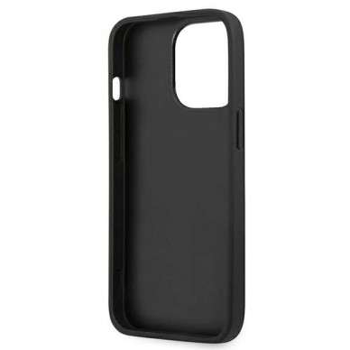 Guess Saffiano 4G Metal Logo Dėklas skirtas iPhone 13 Pro / 13 6.1&quot; - Juodas 6