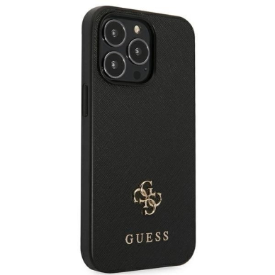 Guess Saffiano 4G Small Metal Logo Dėklas skirtas iPhone 13 Pro / 13 6.1&quot; - Juodas 3