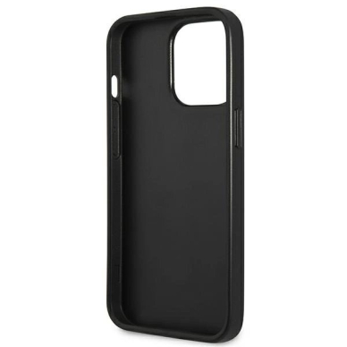 Guess Saffiano 4G Small Metal Logo Dėklas skirtas iPhone 13 Pro / 13 6.1&quot; - Juodas 6