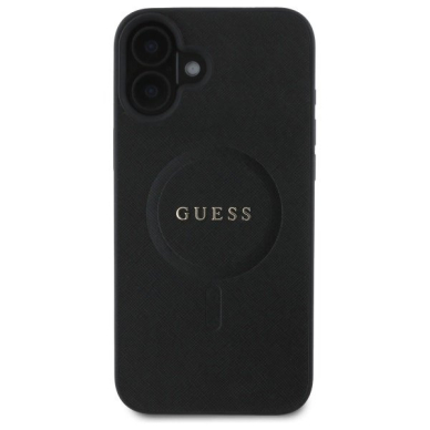 Dėklas Guess Saffiano Classic Logo MagSafe iPhone 16 - Juodas 2 Dėklas Guess Saffiano Classic Logo MagSafe iPhone 16 - Juodas 2