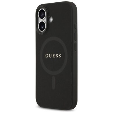 iPhone 17 Guess Saffiano Classic Logo MagSafe dėklas – juodas 1