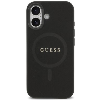 iPhone 17 Guess Saffiano Classic Logo MagSafe dėklas – juodas 2 iPhone 17 Guess Saffiano Classic Logo MagSafe dėklas – juodas 2