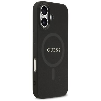 iPhone 17 Guess Saffiano Classic Logo MagSafe dėklas – juodas 3