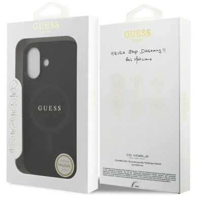 iPhone 17 Guess Saffiano Classic Logo MagSafe dėklas – juodas 7