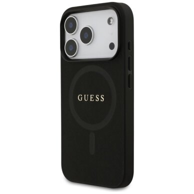iPhone 17 Pro Guess Saffiano Classic Logo MagSafe dėklas – juodas 1