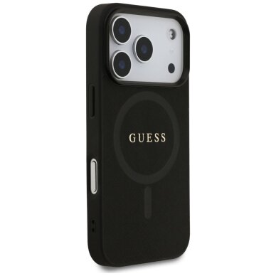 iPhone 17 Pro Guess Saffiano Classic Logo MagSafe dėklas – juodas 3