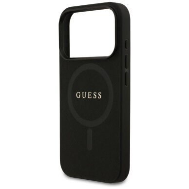 iPhone 17 Pro Guess Saffiano Classic Logo MagSafe dėklas – juodas 5