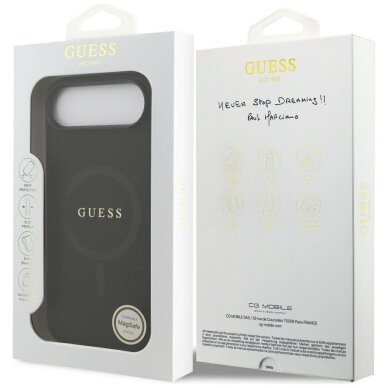 iPhone Air Guess Saffiano Classic Logo MagSafe dėklas – juodas 7
