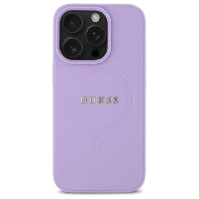 Dėklas Guess Saffiano MagSafe iPhone 16 Pro - Violetinis 2 Dėklas Guess Saffiano MagSafe iPhone 16 Pro - Violetinis 2