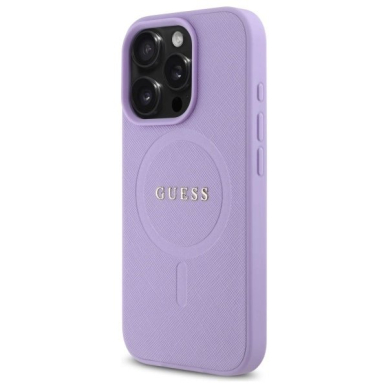 iPhone 16 Pro Max – Guess Saffiano MagSafe dėklas - Violetinis 1 iPhone 16 Pro Max – Guess Saffiano MagSafe dėklas - Violetinis 1