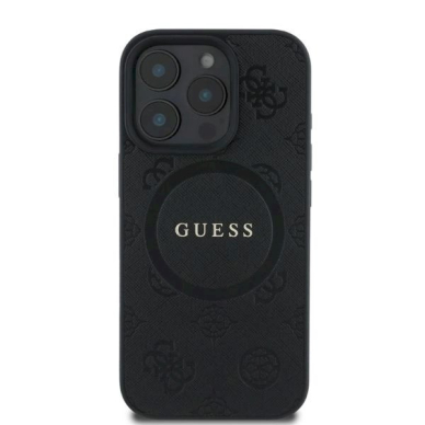 Guess Saffiano Peony Classic Logo MagSafe Dėklas skirtas iPhone 16 Pro Max - Juodas 2