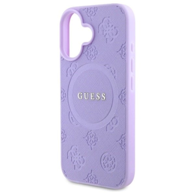 Dėklas Guess Saffiano Peony Classic Logo MagSafena iPhone 16 Plus - Violetinis 5 Dėklas Guess Saffiano Peony Classic Logo MagSafena iPhone 16 Plus - Violetinis 5
