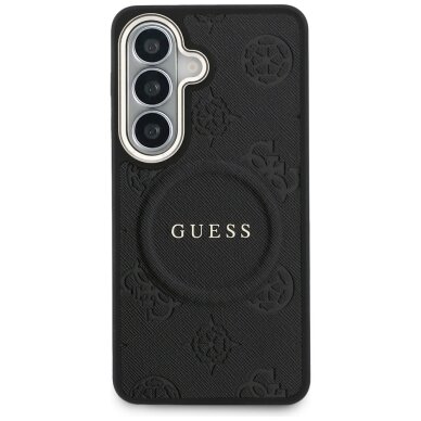 Samsung Galaxy S26 Guess Saffiano Peony Embossed Ring MagSafe dėklas – juodas 2