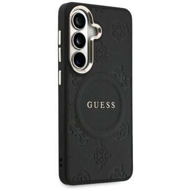 Samsung Galaxy S26 Guess Saffiano Peony Embossed Ring MagSafe dėklas – juodas 3 Samsung Galaxy S26 Guess Saffiano Peony Embossed Ring MagSafe dėklas – juodas 3