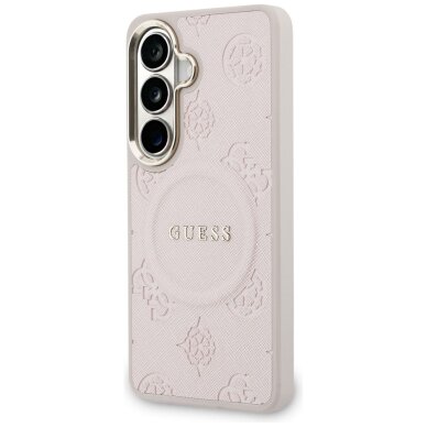 Samsung Galaxy S26 Guess Saffiano Peony Embossed Ring MagSafe dėklas – rožinis 1 Samsung Galaxy S26 Guess Saffiano Peony Embossed Ring MagSafe dėklas – rožinis 1
