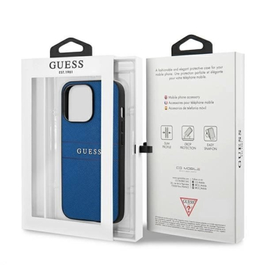 Guess Saffiano Strap Dėklas skirtas iPhone 13 Pro Max 6.7&quot; - Mėlynas 7