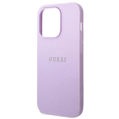 Guess Saffiano Strap Dėklas skirtas iPhone 14 Pro Max 6.7&quot; - Violetinis 5