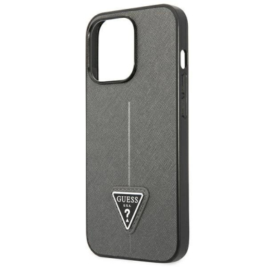 Guess Saffiano Triangle Logo Dėklas skirtas iPhone 13 Pro / 13 6.1&quot; - Sidabrinis 5