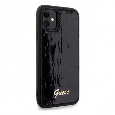 Originalus Guess dėklas Sequin Script MetaliPhone 11 / Xr - Juodas 3 Originalus Guess dėklas Sequin Script MetaliPhone 11 / Xr - Juodas 3