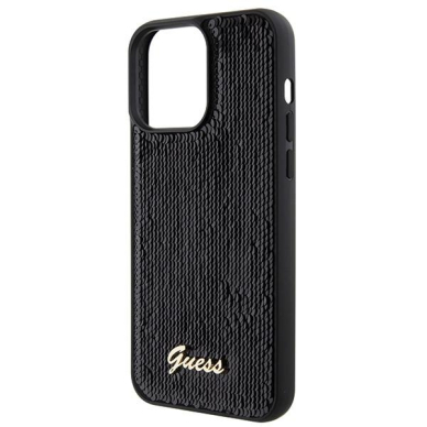 Dėklas Guess Sequin Script Metal iPhone 15 Pro Max - Juodas 5 Dėklas Guess Sequin Script Metal iPhone 15 Pro Max - Juodas 5