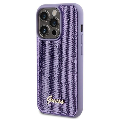 Dėklas Guess Sequin Script Metal iPhone 15 Pro Max - Violetinis 1 Dėklas Guess Sequin Script Metal iPhone 15 Pro Max - Violetinis 1