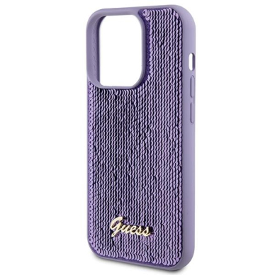 Dėklas Guess Sequin Script Metal iPhone 15 Pro Max - Violetinis 5 Dėklas Guess Sequin Script Metal iPhone 15 Pro Max - Violetinis 5