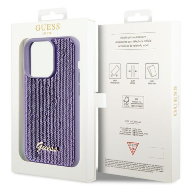 Dėklas Guess Sequin Script Metal iPhone 15 Pro Max - Violetinis 7 Dėklas Guess Sequin Script Metal iPhone 15 Pro Max - Violetinis 7