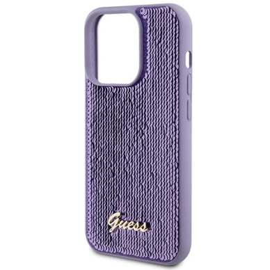 Dėklas Guess Sequin Script Metal iPhone 15 Pro - Violetinis 5 Dėklas Guess Sequin Script Metal iPhone 15 Pro - Violetinis 5