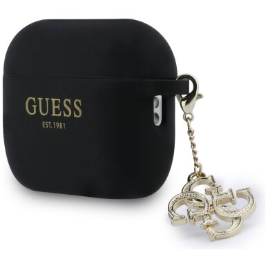 AirPods Pro 3 Guess Silicone 4G Charm dėklas – juodas 2