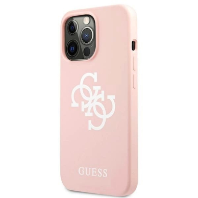 Guess Silikoninis 4G Logo Dėklas skirtas iPhone 13 Pro Max 6.7&quot; - Rožinis 1