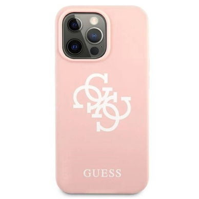 Guess Silikoninis 4G Logo Dėklas skirtas iPhone 13 Pro Max 6.7&quot; - Rožinis 2