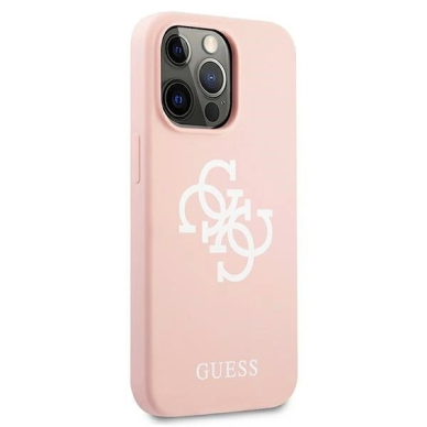 Guess Silikoninis 4G Logo Dėklas skirtas iPhone 13 Pro Max 6.7&quot; - Rožinis 3