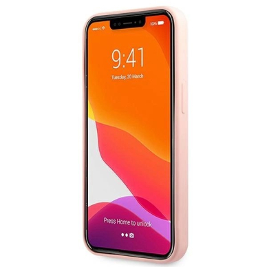 Guess Silikoninis 4G Logo Dėklas skirtas iPhone 13 Pro Max 6.7&quot; - Rožinis 4