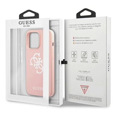 Guess Silikoninis 4G Logo Dėklas skirtas iPhone 13 Pro Max 6.7&quot; - Rožinis 7