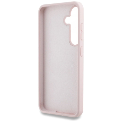 Guess Silikoninis Big 4G Logo Bottom Script Dėklas skirtas Samsung Galaxy S25 - Rožinis 6