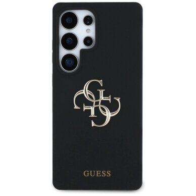 Samsung Galaxy S25 Ultra dėklas Guess Silicone Big 4G Logo Bottom Script – juodas 2