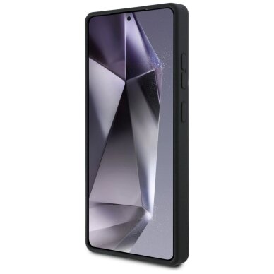 Samsung Galaxy S25 Ultra dėklas Guess Silicone Big 4G Logo Bottom Script – juodas 4