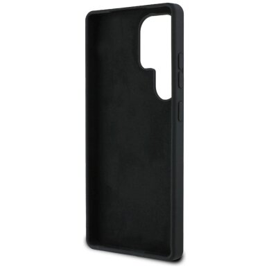 Samsung Galaxy S25 Ultra dėklas Guess Silicone Big 4G Logo Bottom Script – juodas 6