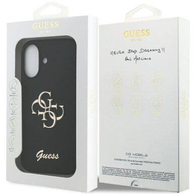 iPhone 17 Guess Silicone Big 4G Script dėklas – juodas 7