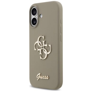 iPhone 17 Guess Silicone Big 4G Script dėklas – rudas 1