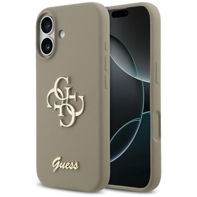 iPhone 17 Guess Silicone Big 4G Script dėklas – rudas iPhone 17 Guess Silicone Big 4G Script dėklas – rudas