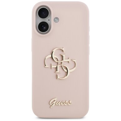 iPhone 17 Guess Silicone Big 4G Script dėklas – rožinis 2