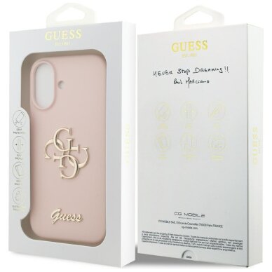 iPhone 17 Guess Silicone Big 4G Script dėklas – rožinis 7 iPhone 17 Guess Silicone Big 4G Script dėklas – rožinis 7