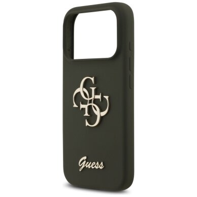 iPhone 17 Pro Guess Silicone Big 4G Script dėklas – žalias 5 iPhone 17 Pro Guess Silicone Big 4G Script dėklas – žalias 5