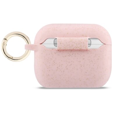 AirPods Pro 3 Guess Silicone Glitter Ring dėklas – rožinis 1 AirPods Pro 3 Guess Silicone Glitter Ring dėklas – rožinis 1