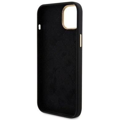 Guess Silikoninis Logo Strass 4G Dėklas skirtas iPhone 15 Plus / 14 Plus 6.7&quot; - Juodas 6