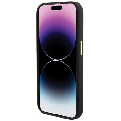 Guess Silikoninis Logo Strass 4G Dėklas skirtas iPhone 15 Pro - Juodas 4