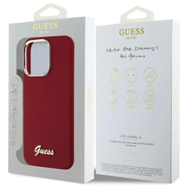 Dėklas Guess Silicone Script Metal Logo iPhone 16 Pro - Rožinis 7 Dėklas Guess Silicone Script Metal Logo iPhone 16 Pro - Rožinis 7